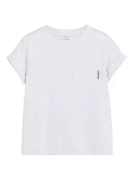Brunello Cucinelli Kids хлопковая футболка, серый