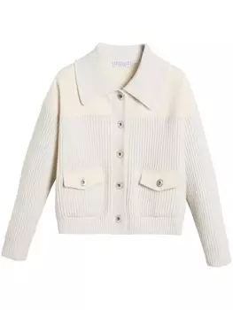 Brunello Cucinelli Kids кардиган в рубчик, белый