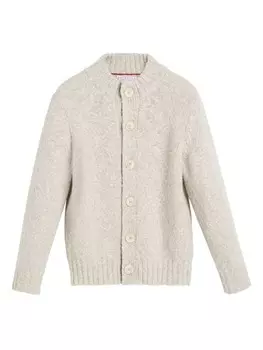 Brunello Cucinelli Kids кардиган в рубчик, серый