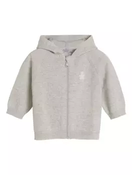 Brunello Cucinelli Kids кашемировое худи на молнии, серый