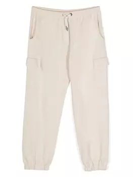 Brunello Cucinelli Kids кашемировые брюки с кулиской, нейтральный цвет