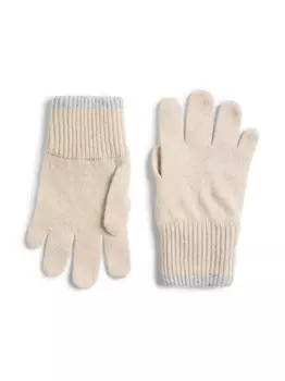 Brunello Cucinelli Kids кашемировые перчатки в рубчик, нейтральный цвет