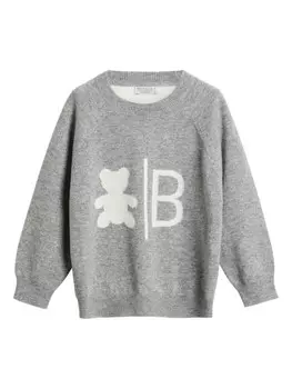 Brunello Cucinelli Kids кашемировый джемпер вязки интарсия, серый