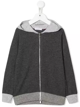 Brunello Cucinelli Kids кашемировый кардиган на молнии, серый