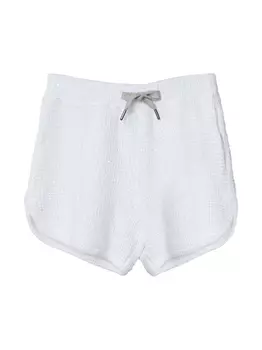 Brunello Cucinelli Kids короткие фактурные шорты, белый