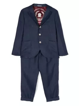 Brunello Cucinelli Kids костюм с однобортным пиджаком, синий