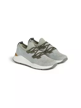 Brunello Cucinelli Kids кроссовки Knitt Runner, зеленый