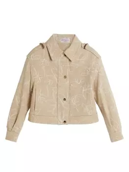 Brunello Cucinelli Kids куртка с цветочным принтом, нейтральный цвет