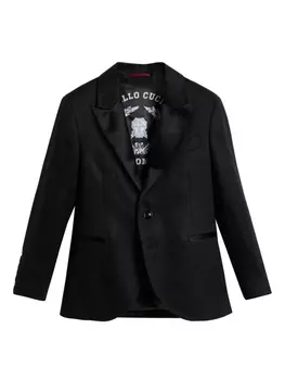 Brunello Cucinelli Kids льняной пиджак, черный