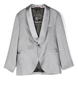 Brunello Cucinelli Kids льняной пиджак, серый