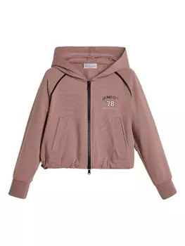 Brunello Cucinelli Kids легкое худи, розовый