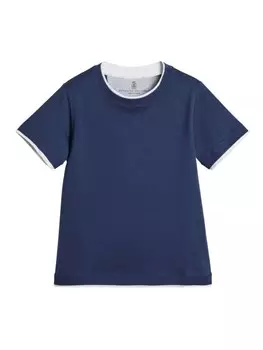 Brunello Cucinelli Kids многослойная футболка, синий
