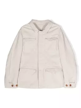 Brunello Cucinelli Kids непромокаемая куртка-рубашка, нейтральный цвет
