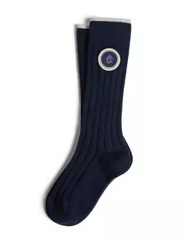 Brunello Cucinelli Kids носки из кашемира в рубчик, синий