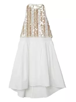 Brunello Cucinelli Kids платье с пайетками, белый