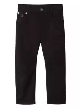 Brunello Cucinelli Kids прямые джинсы с вышитым логотипом, черный