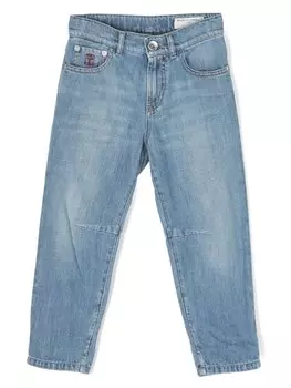 Brunello Cucinelli Kids прямые джинсы средней посадки, синий