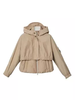 Brunello Cucinelli Kids пуховик на молнии, коричневый