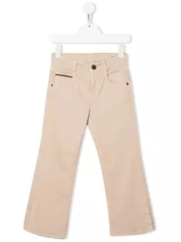 Brunello Cucinelli Kids расклешенные укороченные брюки, нейтральный цвет