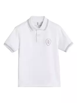 Brunello Cucinelli Kids рубашка поло из джерси, белый