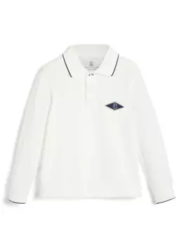 Brunello Cucinelli Kids рубашка поло с логотипом, белый