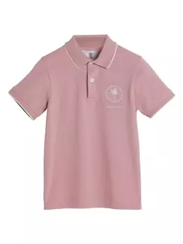 Brunello Cucinelli Kids рубашка поло с вышитым логотипом, розовый