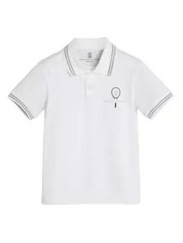 Brunello Cucinelli Kids рубашка поло Tennis, белый