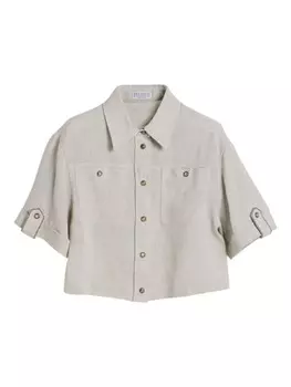 Brunello Cucinelli Kids рубашка с блестками, нейтральный
