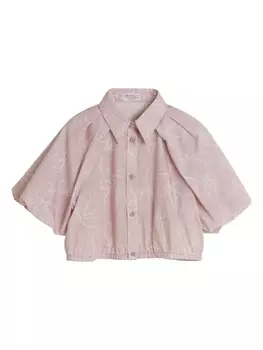 Brunello Cucinelli Kids рубашка с цветочным принтом, розовый