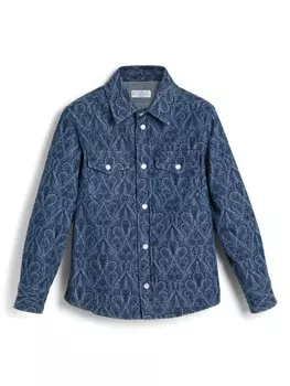 Brunello Cucinelli Kids рубашка с длинными рукавами, синий