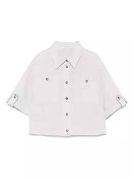 Brunello Cucinelli Kids рубашка с люрексом, фиолетовый