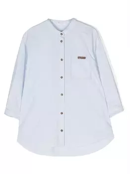 Brunello Cucinelli Kids рубашка в полоску, синий