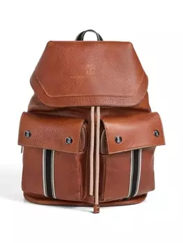 Brunello Cucinelli Kids рюкзак с логотипом, коричневый