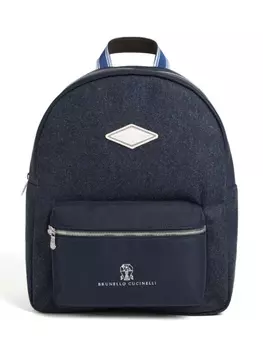 Brunello Cucinelli Kids рюкзак с логотипом, синий