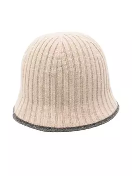 Brunello Cucinelli Kids шапка бини с декором Monili, нейтральный цвет