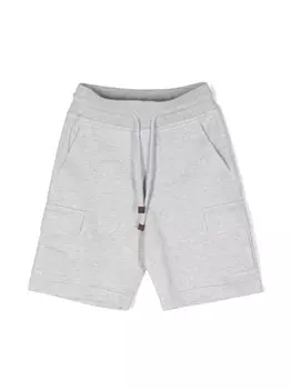 Brunello Cucinelli Kids шорты карго, серый