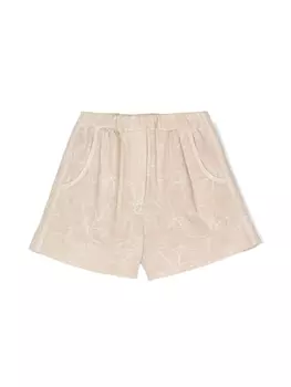 Brunello Cucinelli Kids шорты с цветочным принтом, нейтральный цвет