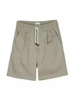 Brunello Cucinelli Kids шорты с кулиской, зеленый