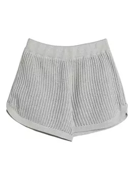 Brunello Cucinelli Kids шорты в рубчик, серый