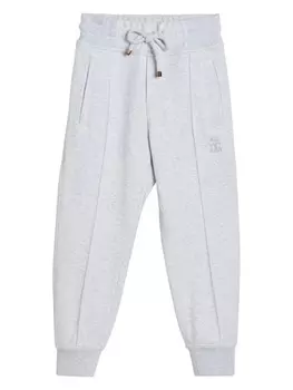 Brunello Cucinelli Kids спортивные брюки с логотипом, серый