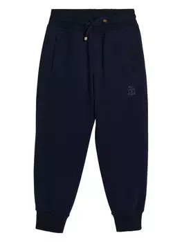 Brunello Cucinelli Kids спортивные брюки с логотипом, синий