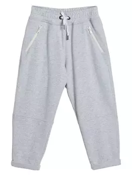 Brunello Cucinelli Kids спортивные брюки Smooth French, серый