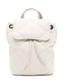 Brunello Cucinelli Kids стеганый рюкзак с откидным верхом, нейтральный цвет