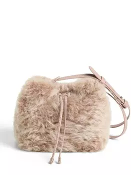 Brunello Cucinelli Kids сумка-ведро с мехом, нейтральный цвет
