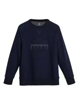 Brunello Cucinelli Kids толстовка из джерси с принтом, синий