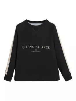 Brunello Cucinelli Kids толстовка с логотипом, черный