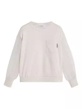 Brunello Cucinelli Kids толстовка с нагрудным карманом, розовый