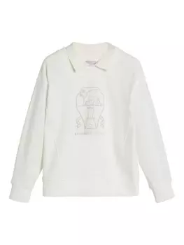 Brunello Cucinelli Kids толстовка с вышитым логотипом, белый