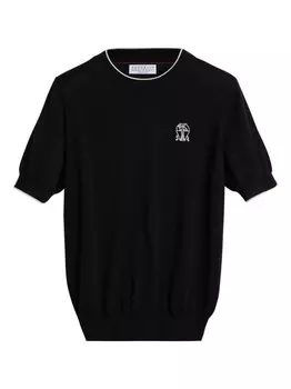 Brunello Cucinelli Kids трикотажная футболка, черный