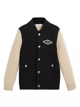 Brunello Cucinelli Kids трикотажный бомбер, черный